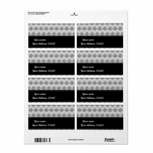 Étiquette Design floral (Feuille entière)