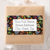 Étiquette Design floral lunaire (En situation)