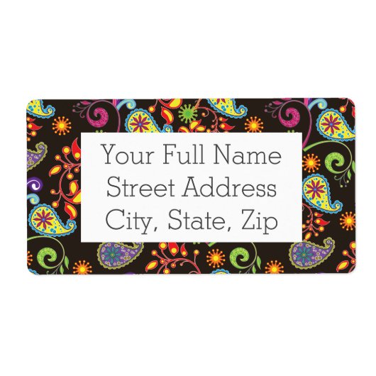 Étiquette Design floral lunaire (Devant)