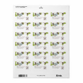 Étiquette Design floral moderne w Cages d'oiseaux et art Ins (Feuille entière)