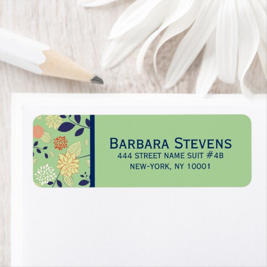 Étiquette Design floral rétro (En situation)