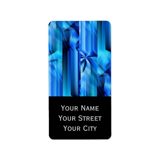Étiquette Design graphique transparent - bleu noir I (Devant)