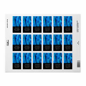 Étiquette Design graphique transparent - bleu noir I (Feuille entière)