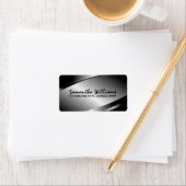 Étiquette Design métallique gris argent (En situation)