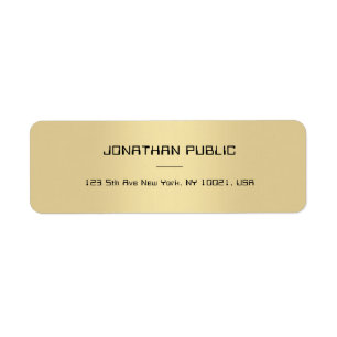 Étiquette Design minimaliste élégant Modèle or élégant