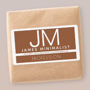 Étiquette Design minimaliste professionnel moderne Marron
