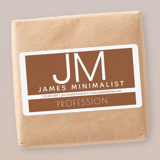 Étiquette Design minimaliste professionnel moderne | Marron