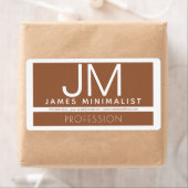 Étiquette Design minimaliste professionnel moderne | Marron (En situation)