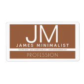 Étiquette Design minimaliste professionnel moderne | Marron (Devant)