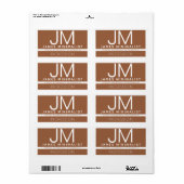 Étiquette Design minimaliste professionnel moderne | Marron (Feuille entière)