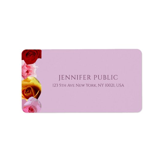Étiquette Design Moderne Rose Chic Fleurs d'Art Floral (Devant)