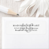 Étiquette Design moderne Silver Gris Brush Script Monogramme (En situation)