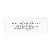 Étiquette Design moderne Silver Gris Brush Script Monogramme (Devant)