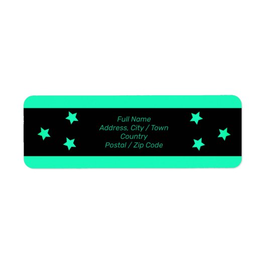 Étiquette Design moderne turquoise (Devant)