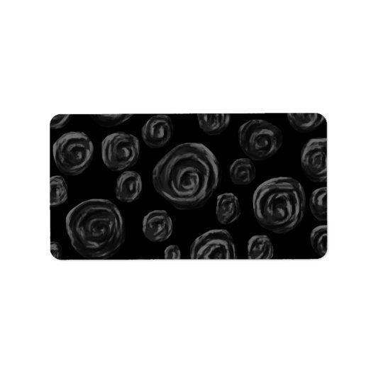 Étiquette Design Motif Rose noir. (Devant)