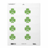 Étiquette Design Shamrock celtique (Feuille entière)