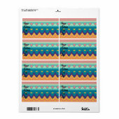 Étiquette Design tribal pastel (Feuille entière)