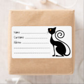 Étiquette Design Vintage de chat noir (En situation)