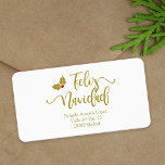 Étiquette Design with Merry Christmas Typography Gold<br><div class="desc">This label design to personalize your Christmas gifts HA text simulating gold with à des and golden à réseau holly. It i perfect to place on your business or your own making it even more special.</div>