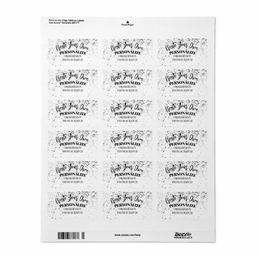 Étiquette Design Your Own Custom (Feuille entière)