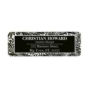 Étiquette Designer d'intérieur Elegant Motif noir et blanc