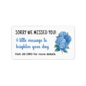 Étiquette Désolé Nous Avons Manqué Vous Fournitures Du Minis (Devant)