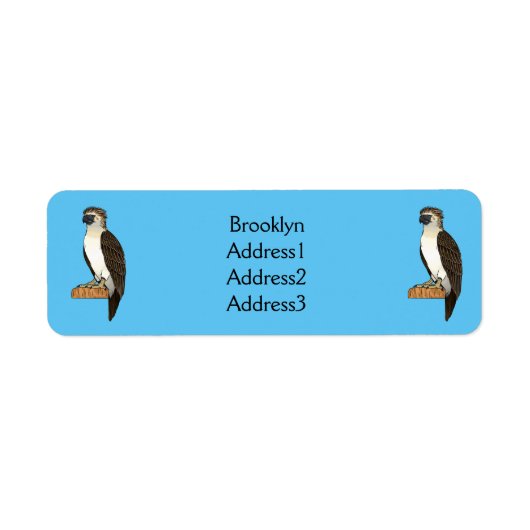 Étiquette dessin animé d'aigle des Philippines (Devant)