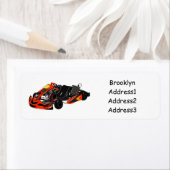 Étiquette dessin animé de Kart racing (En situation)