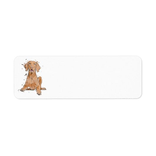 Étiquette Dessin animé de Vizsla assis (Devant)