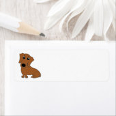 Étiquette dessin animé rouge de dachshund (En situation)