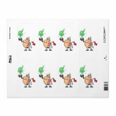 Étiquette dessin animé scientifique fou avec potion (Feuille entière)