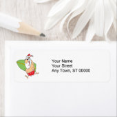 Étiquette dessin animé surf surf santa claus (En situation)