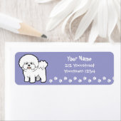 Étiquette Dessin Bichon Frise (En situation)