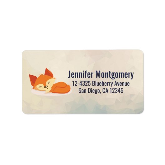 Étiquette Dessin de caricature orange mignon d'un Dormir de  (Devant)