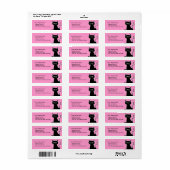 Étiquette Dessin de dessin de chat noir rétro (Feuille entière)