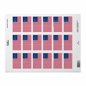 Étiquette Dessin de fierté du drapeau américain USA (Feuille entière)