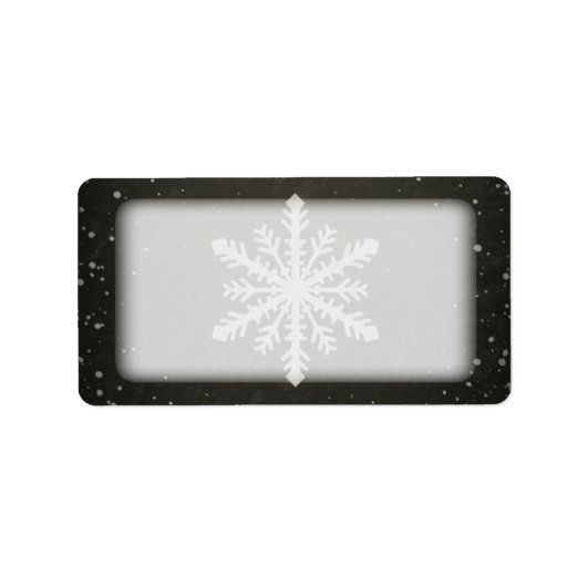 Étiquette Dessin de la baleine blanche de flocon d'hiver (Devant)