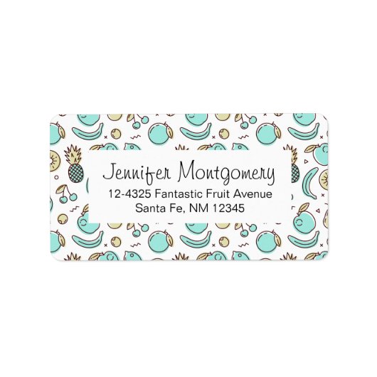 Étiquette Dessin de la ligne d'été du Motif de fruits mignon (Devant)