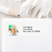 Étiquette dessin de scientifique fou (En situation)