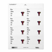 Étiquette Dessin d'éléphant coloré (Feuille entière)