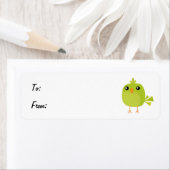 Étiquette Dessin d'oiseau vert (En situation)