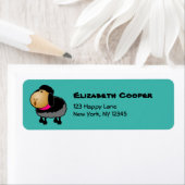 Étiquette Dessin mignon en mouton noir (En situation)