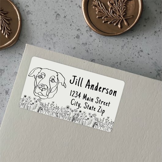 Étiquette Dessin personnalisé à la main du chien du Labrador