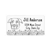 Étiquette Dessin personnalisé à la main du chien du Labrador (Devant)