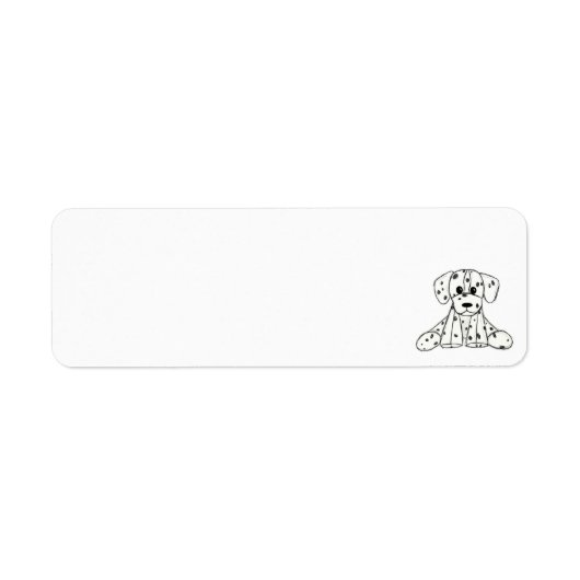 Étiquette Dessin simple de contour de chien en peluche dalma (Devant)