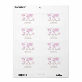 Étiquette Destination Mariage Voyage Aquarelle Carte du mond (Feuille entière)