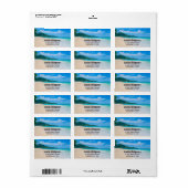 Étiquette Destination tropicale Plage Pittoresque Photo (Feuille entière)