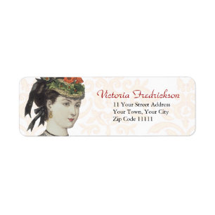 Étiquette Détail victorien de plat de mode - belle Madame