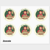 Étiquette d'étiquette cadeau de Noël Caroler (Feuille)