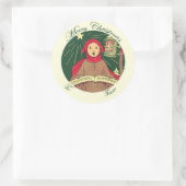 Étiquette d'étiquette cadeau de Noël Caroler (Sac)